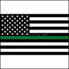 Banner Flags Us Stock Thin Blue Line Red Flags 3X5 Ft 6 Styles Polyester Flag Police Fire Respect And Honor Banner 60Pcs 776 K2 Drop Dhyew