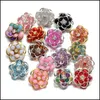 Other Fashion Snap Button Jewelry Components Colorf Acrylic Bead Flower 18Mm Metal Snaps Buttons Fit Bracelet Bangle Noo Dhseller2010 Dh5Sk