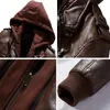 Men's Leather Faux DIMUSI Winter PU Jacket Casual Man Motorcycle Hooded Coats Male Slim Fit Business Jackets Clothing 220907