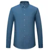 Chemises décontractées pour hommes Col classique en fibre de bambou douce Manches longues Conception sans poche Formelle Affaires Coupe standard Couleur unie Tops Chemise L220907