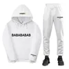 Herruppsättningsdesigner Tracksuiter kostym Tide Letters Print High Street Loose Hoodies and Sweatpants Set Casual Sports Suits