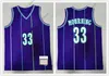 Retro Basketball Jerseys 1 Tyrone 2 Larry Muggsy Johnson 30 Dell 33 Alonzo Curry Mourning Rice 41 Glen Blue High Quality Jersey Size S--XXL