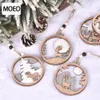 UPS Christmas decorations creative three-dimensional elk doll pendant Christmas tree ornaments Christmas wooden pendant crafts Wholesale