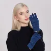 Zimowe rękawiczki na ekranie dotykowym Kobiety ciepłe rozciąganie dzianin Mittens Chenille Fabric Pełny palcem Guantes żeńskie szydełko Lucas zagęszcza