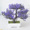 Dekorativa blommor konstgjorda plastväxter bonsai liten trädkruka falsk växt krukut blomma hemrum bord dekoration trädgårdsarrangemang
