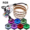 Remsor USB RGB LED -remsa Ljus SMD DC 5V Vit/varm vit TV -skrivbord Diodband Adapter Flexibel bandlampa