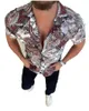 남성용 캐주얼 셔츠 2022 여름 남자 하와이 셔츠 패션 프린팅 짧은 슬리브 꽃 수컷 로파 드 홀프 맨