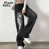 Jeans pour femmes PixieKiki 90s Style Love Pattern Low Rise Baggy Jeans Y2k Vintage Vêtements Denim Pantalons 2000s Aesthetic Wide Leg Pants P67-DG63 T220825