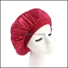 Beanie/Skull Caps Silkeslen Bonnet Cap Women Durag Durags Sleep Turban Hat Hatts Beanies Caps Headwear Head Wrap Headwrap Hair Loss Access Dh8aw