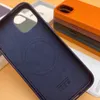 iPhone 14の公式磁気革携帯電話ケースマックスワイヤレス充電保護カバーとアニメーション