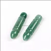 Подвесные ожерелья натуральный зеленый авентуриновый нефритовый варенц подвесной кулон резные белые хрустальные карандашные украшения для M Dhseller2010 DHH1V
