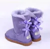 Winter Snowboots Vrouwen Laarsschoenen Korte Mini Classic Knee Tall Designer Bailey Bow Ankle Bowtie Zwart Grijs Kinderen Volwassen schoenmaat 21-44