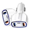 Type C Car Charger 3 In 1 Dual Usb 3A PD Quick Charge Qc 3.0 Fast Charger Phone Charging Adapter For Samsung Xiaomi Iphone Android Phones