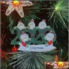 Juldekorationer julgran ornament jultomten ansiktsmaskfamilj hänge trä diy namn xmas inomhus dekorationer hängande dhjqr