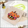 Confezione regalo Sacchetto di lino di Halloween Sacchetto di caramelle di gatto di zucca Tessuto non tessuto Mercato dei bambini Garten Festival Regalo 3 8Cl Q2 Drop Deliver Dhkmo