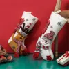 19 pouces décorations de bas de Noël père noël bonhomme de neige renne blanc noël chaussettes suspendues pour arbre cheminée