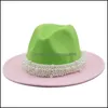 Chapéu de pérola de aba de aba fedora para mulheres fedoras bk feminino chapéu de mulher panamá tampa de jazz fêmea taps spring outono carofshop2006 dhu6c