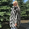 Moda de peles feminina Long Rex Coat Leapel Collar 2022 Winter Skin Whole Skin Casacos genuínos Coloque de cores de chinchilla