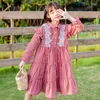 Robes de fille filles robe à manches longues décontracté automne printemps vêtements en vrac Plaid mignon enfants mode enfant en bas âge enfants filles vêtements enfant