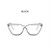 선글라스 2022 패션 고양이 눈 투명 구배 프레임 안티 블루 라이트 보호 컴퓨터 독서 안경 여성 플러스 포인트 시야 0- 6