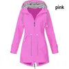 Trench-Coats Femme Femme Imperméable Fermeture Éclair Veste de Pluie Couleur Unie Dames Extérieur Alpinisme Imperméables Légers Plus