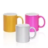 11 oz Sublimation tasse en céramique nacrée poignée tasse à café gobelets vierges personnalité bricolage boîte individuelle transfert thermique tasse à eau entrepôt américain