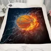 Couvertures lit de basket-ball épais Double couche en peluche couverture imprimée en 3D jette pour canapé brûlant voyage Camping