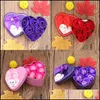 Decorative Flowers Wreaths Artificial Soap Flowers Originality Rose Love Heart Shaped Container Cute Practical Flower Valentines Day Dhl0S