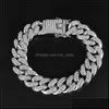 Other Bracelets Fl Diamond Cuban Chain Bangle Bracelet For Men Women Crystal Jewelry Accessories Q300Fz Drop Delivery 2021 Br Lulubaby Dhi0W