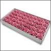 Flores decorativas grinaldas 50pcs di￢metro de 4,5 cm de rosa rosa beleza casamento dia dos namorados presente de buqu￪ de decora￧￣o home dhbns