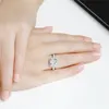 Ringer oss GIA Certificate Sona Diamond Ring 3 CT Solid 925 Sterling Silver Wedding Engagement Ring Luxury Jewelry