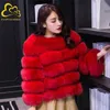 Women's Fur Faux FANPUGUIZHEN Women Coats Autumn Winter Fashion Pink Coat Elegant Thick Warm Outerwear Fake Woman Jackets 220906