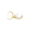 Vintage-Ohrringe aus S925-Sterlingsilber, vergoldet, schlichte Atmosphäre, eingelegte weiße Edelsteine, Ohrringe für Damen, Modeschmuck