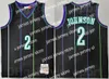 College nosza koszulki men vintage koszykówka Alonzo Mourning Jersey 33 Tyrone Msy Bogues 1 Larry Johnson 2 Zielona biała fioletowa drużyna sportowa