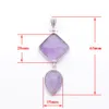 9 Colors Natural Stone Pendants Pendulum Square Teardrop Beads Rose Quartzs Crystal Turquoises Opal BN386