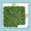 Decorative Flowers Wreaths Decorative Flowers Wreaths Pcs Artificial Boxwood Grass 25X25Cm Backdrop Panels Topiary Hedge Plant Gar8468089