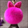 Клавичные маховые шерные шары с меховом шариком ключ -цепь Poms Poms Carm Bag Сумка шарм -пушистые пушистые Keyrings Модные украшения d316q f dro bdehome dhlrx