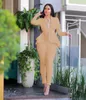 Women's Two Piece Pants Women Winter set Tracksuit Full Sleeve Ruffles Blazers Suit Set Office Lady business wear uniform GL610 220907