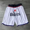 Шорты для баскетбола команды просто Don Retro Dream Bullets носите спортивные брюки с карманными застежками для застежки.