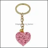 Keychains Hollow Heart Keychains Charm Hanger Keychain Purse Bas Bag auto Key Chain Keyring ornamenten mode -accessoires hele mjfashion dhovx