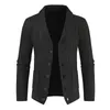 Camisolas masculinas gilet cardigan quente inverno xale pescoço botão frontal cabo de malha casaco jaqueta jersey hombre 220907