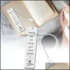 Bookmark Stainless Steel Metal Leaf Pendant Bookmark Student Teacher Lettering Gift Reading Learning Supplies Teachers Day Drop Deliv Dhnhu