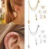 Silver Clip Earrings for Women Men Ear Cuff Non-Piercing Ear Clip Set