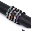 Fios de miçangas serrantes de cura do olho maligno Bracelets de pirâmide de cristal para homens homens fios reiki energia positiva gem pedra bangl dhogv