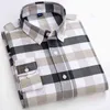 Men's Casual Shirts Men Casual 100% Cotton Oxford Plaid Striped Shirts Comfortable Long Sleeve Standard-Fit Button-Down Collar Farmer Fur tops Shirt L220907