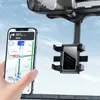 Telefoonhouder Auto Monteerhouders Universele achteruitkijkspiegel Roterende verstelbare telescopische standaard 360 graden voor smartphone GPS -beugel