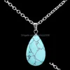 Pendentif Colliers Mode Pierre Naturelle Colliers Cristal De Quartz Goutte D'eau Pendentif Chakra Point Guérison Gem Collier Pour Carshop2006 Dhi6J