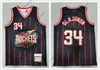 Retro Basketball Jerseys McGrady 1 Tracy Francis 3 Steve 11 Yao Ming Drexler 22 Clyde 34 Hakeem Olajuwon 1996-97 Black Red High Quality Size S--XXL