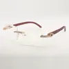 Lunettes de soleil diamant sans fin 3524029 avec pieds en bois naturel et verres transparents de 58 mm