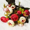 زهور زهرية خضراء 10 رؤساء 1 bundel zijde اليك روزن bruid boeket voor kerst thuis bruiloft nieuwe jaar decoratie nep planten kunstmatige bloemen j220906